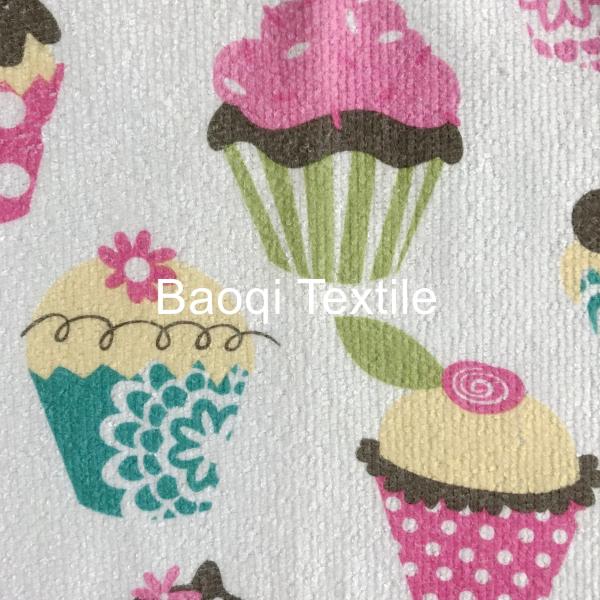 Single side printed 100% poly kitchen towels ,microfiber cake towels  kitchen cleaning rags size 40cm*60cm