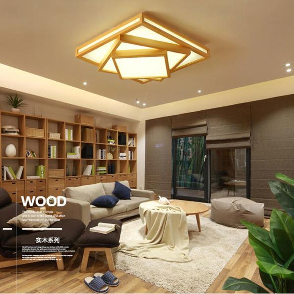 LED Nordic simple and warm living room bedroom study room dining room solid wood ceiling lamp(WH-WA-42)