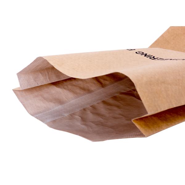 Pp Laminated Kraft Paper Food Packaging Bags With Single / Double Stitched