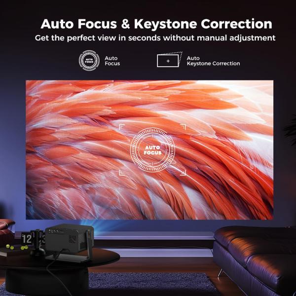H3 White 360° Rotating Projector 1080P Voice Control Android TV Smart Projector