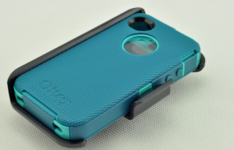 Waterproof Outerbox Iphone 4 Hard Shell Case Deep Teal Blue With TPU Metarial