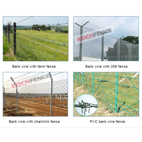 Low Carbon Steel Barbed Wire Fence Long Use Life Solarization Resistance