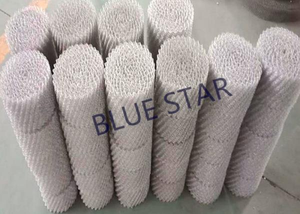 Stainless Steel Knitmesh Demister , Round / Rectangle Mesh Pad Mist Eliminator