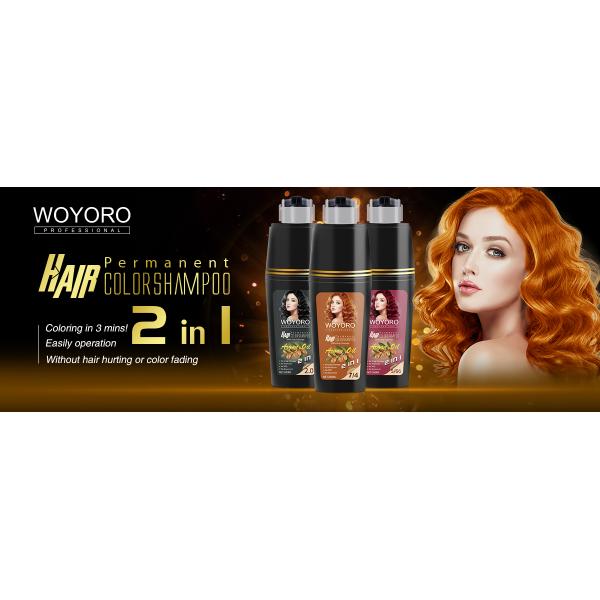 High Quality No Side Effect Organic Herbal Hair Dye Shampoo Brown Color Shampoo