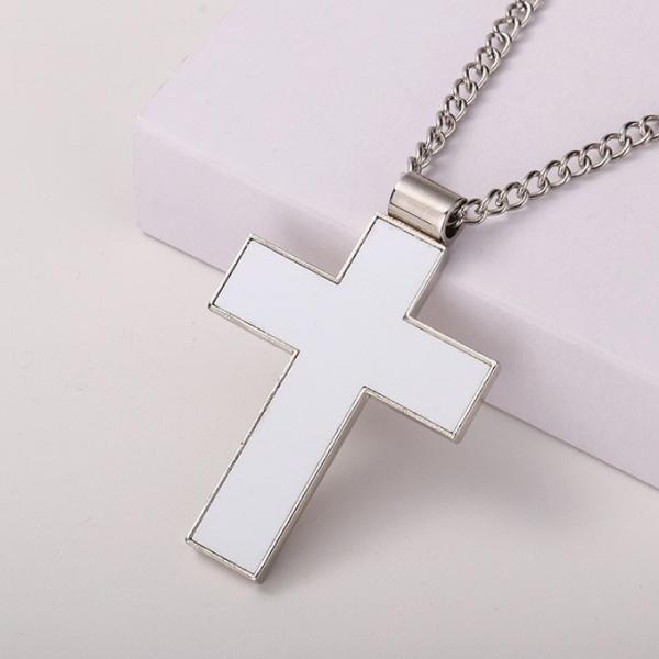 Pendentif Collier Bijoux Personnalisé par Sublimation Croix Métallique
