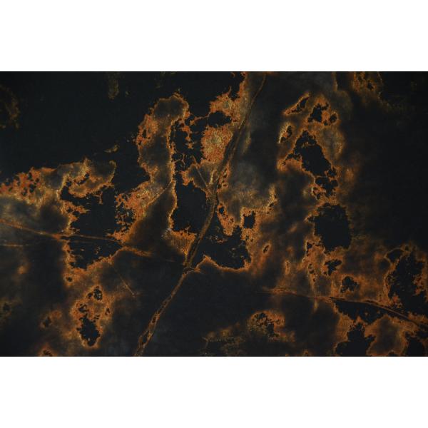 Kitchen Coutertop Black Artificial Quartz Stone Slab With Golden Pattern