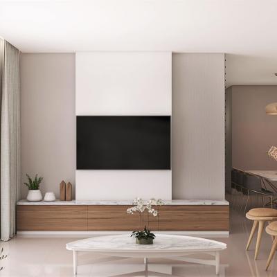 Modern White Dark Grey Wall Mounted TV Cabinet Melamine TV Unit Bench Wood Grain