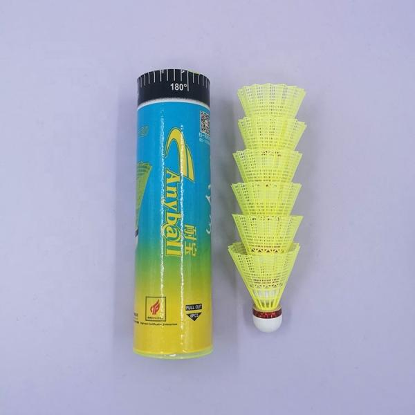 Nylon Plastic Badminton Birdies Yellow White Badminton Shuttlecocks Durable Stable