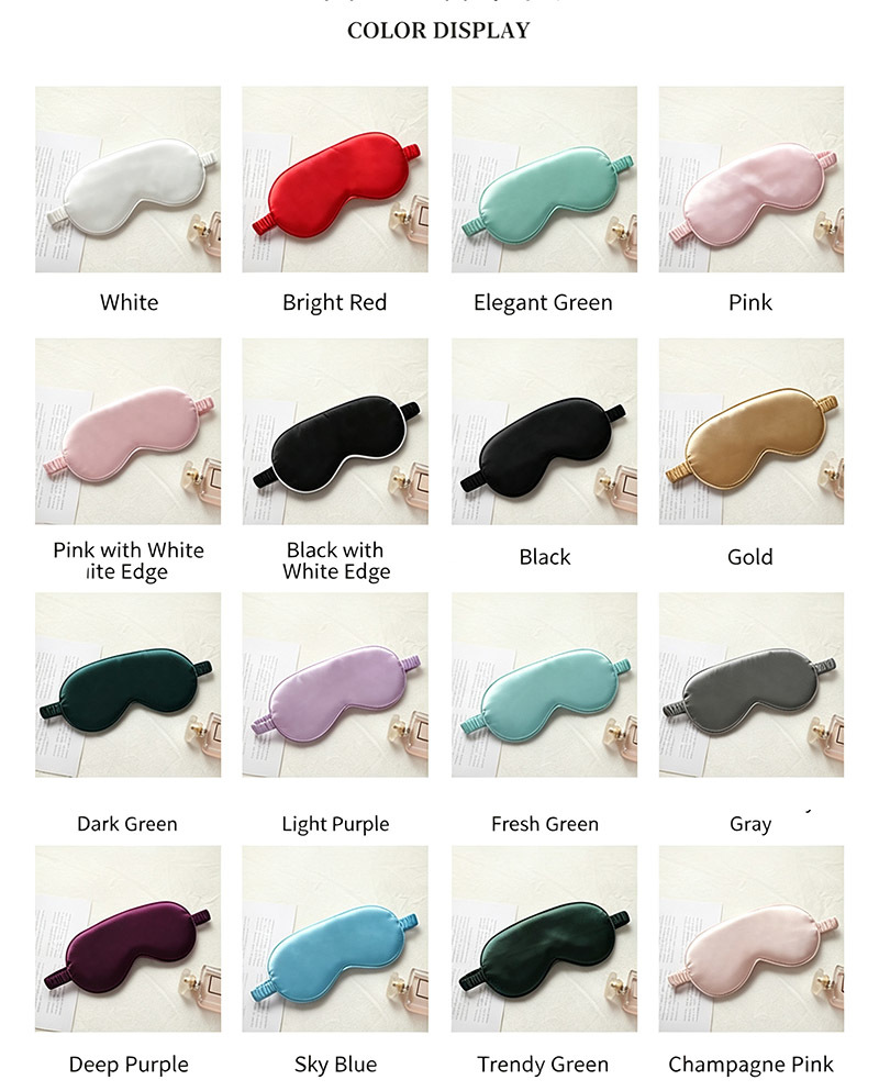 Light Blocking Solid Color Soft Satin Eye Mask For Sleeping With Wrinkle Free Surface