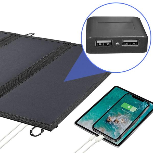 24% Efficiency 28W Pocket Solar Charger Panels Portable For Hiking Camping