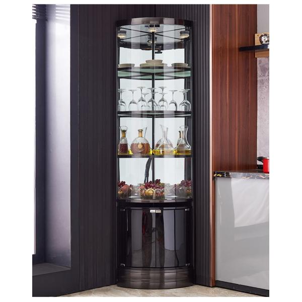 Stainless Steel Metal Frame Modern Wine Display Cabinet For Living Room