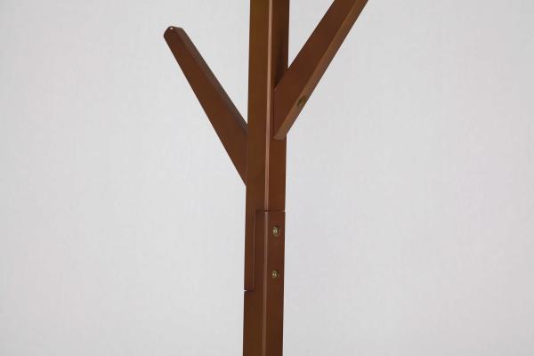 Home Walnut Wooden Coat Hanger Stand 6 Hooks Smooth For Protecting Clothes