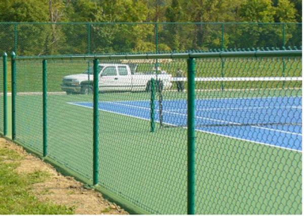 Pvc Coated Chain Link Fence With Barbed Wire On top Size Customized