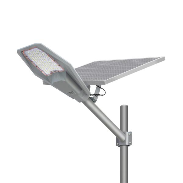 Luzes de rua carregadas solares de alumínio grossas de 200 watts, lâmpada de rua posta solar IP65 impermeável