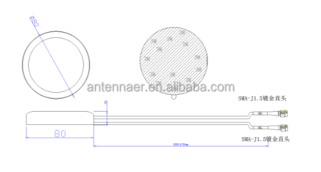 External Car Active WiFi Puck Antenna Dual Band 2.4G 5.8 GHz 5dBi Omni-Directional Mini Screw Mount a Adhesive Antenna