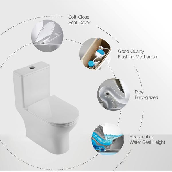 Popular Styles white washdown one piece western Chaozhou model human toilet closestool SWM8618