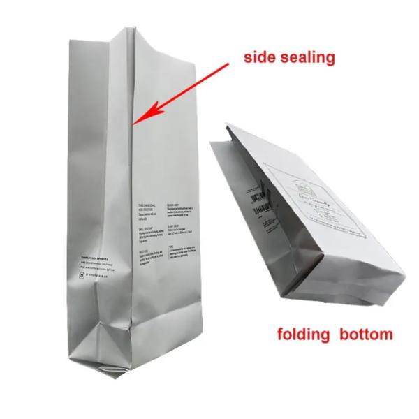 En papier d'aluminium imprimé sur mesure Fermeture à glissière réutilisable, soupape à sens unique, coussin de côté durable, sacs d'emballage en plastique pour les aliments