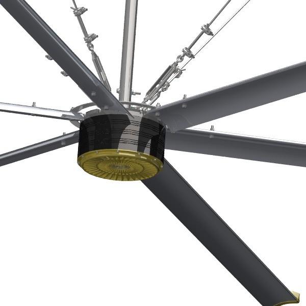 Energia- 4.2M PMSM HVLS Ventiladores de teto para arrefecimento de ar em restaurante e Food Court Center