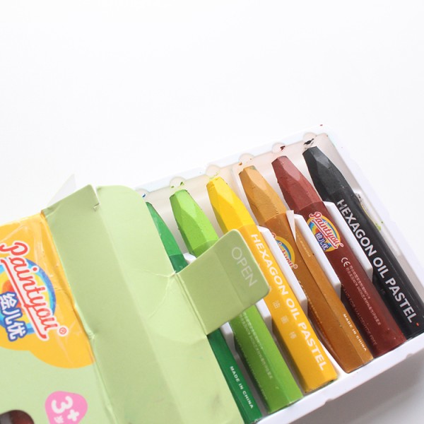 12 Colors Hexagonal Non-toxic Gallery Soft Paints Oil Pastel for Children