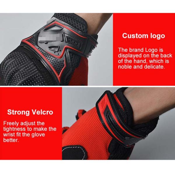 Custom Motocross Racing Gloves Featuring Breathable Mesh for Outdoor Environments