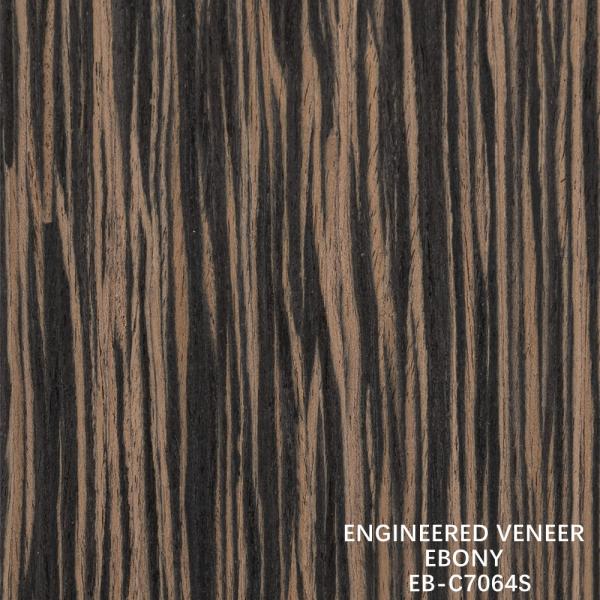 Fancy Recomposed Ebony Wood Veneer Quarter Straight Grain Fleeced Back For Hotel And Cabinet Decoration EB-C7001S / 7064S