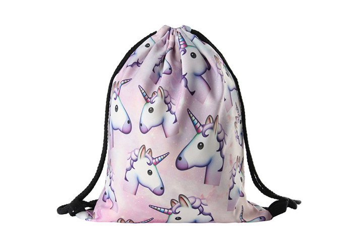 Единорог рюкзака сумки Drawstring полиэстера печати передачи напечатанный для детей