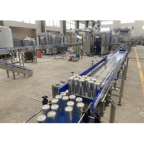 6000CPH Fruit Juice Canning Line , Coconut Water Aluminum Can Filling And Sealing Machine