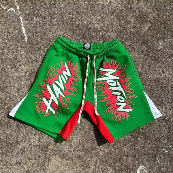 Roupas de rua de algodão personalizadas Jogger Saco de lavagem de ácido Puff Impressão Casual Shorts de sucesso