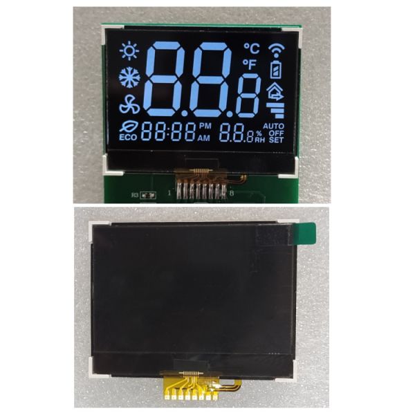 Factory Customized  Digit Lcd VA Type Cog LCD Display Module With White Backlight For Smart Home Temperature Controller