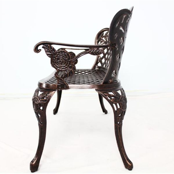 Modern Aluminum Patio Garden Bench Loveseats Park Yard Furniture Decor Cast Aluminum Frame