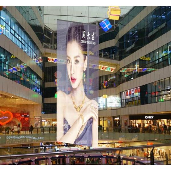 P3.91 P7.81 Transparent Glass LED Display / Window Display Wider Advertising Scope
