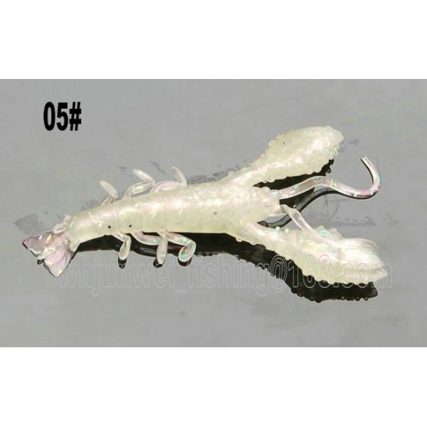 New best sale 9.5cm/8g 5 kinds colors artifical soft shrimp fishing lure