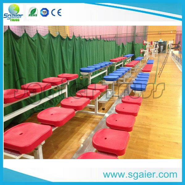 School Sports 4 Row Bleachers , High Material Strength Aluminum Grandstands