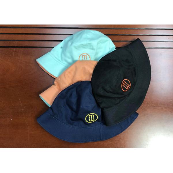Popular customized colors 100% cotton twill flat embroidery logo bucket hats caps