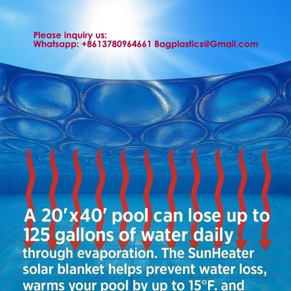 Solar In-Ground Pool Cover Winter Swimming Pool Bubble Cover Pool Cover Solar Cover with Roller Thermostatic Pool Plastic Pool Covers Lightfast Solar Resistant Polycarbonate Swimming Pool Cover
