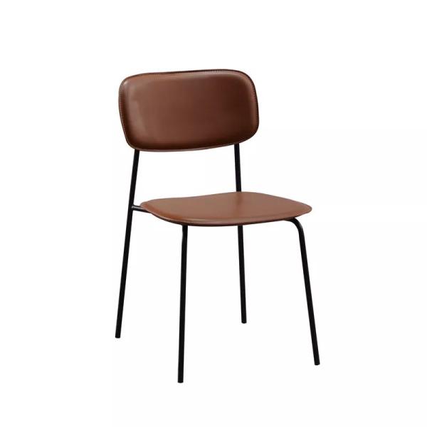 High Resilience Cafe Dining Chair Restaurant Leather Chair Breathable