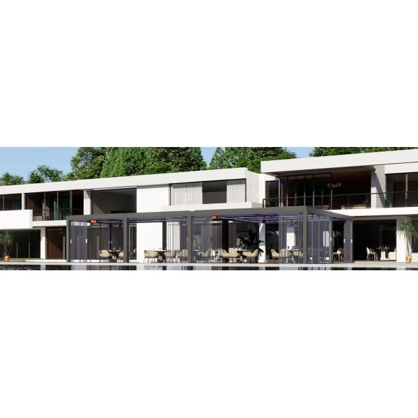 Жалюзи крыша беседка солнечная комната балкон теневой павильон Дверь Электрический сад Внешний алюминиевый досуг крыльцо навесы