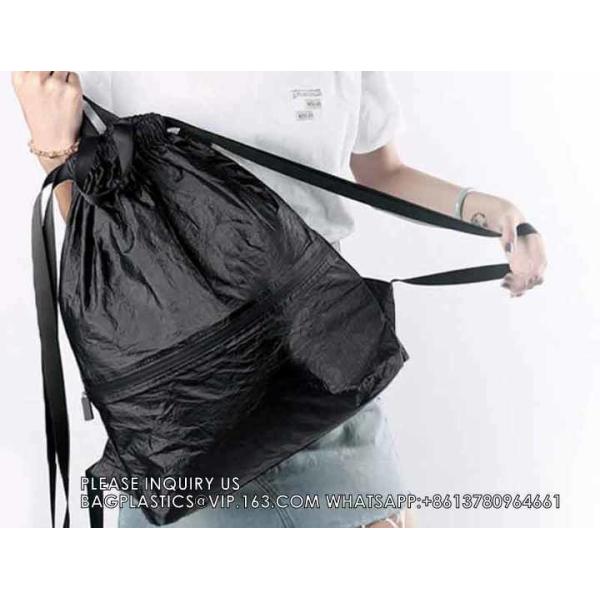 Wholesale Tyvek Waterproof Gym Bag Sports Soccer Drawstring Backpack Shopping bag, Promotional bag, Gift bag, Packing