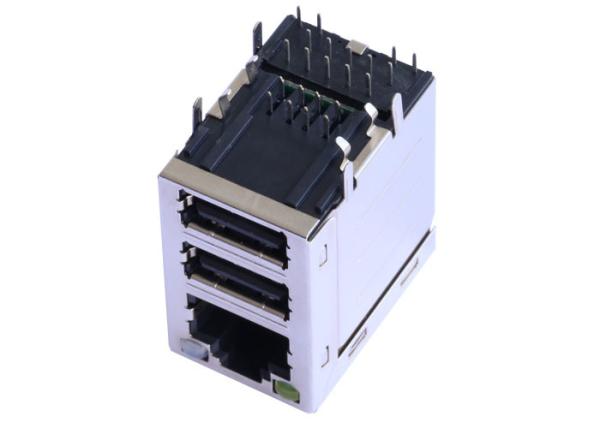 FM38U1A-B313-4F Ethernet Dual RJ45 USB Connector 10/100/1000M LPJU6895BONL