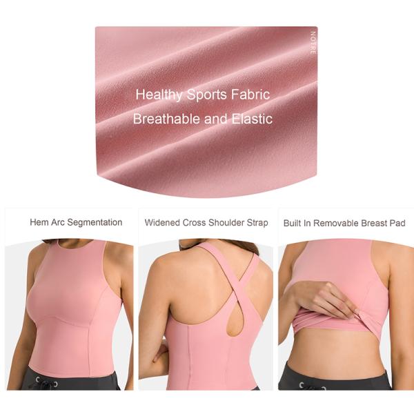 Hot Sale Criss Back Padded Strappy Sports Bras Women Tank Top Active Stretch