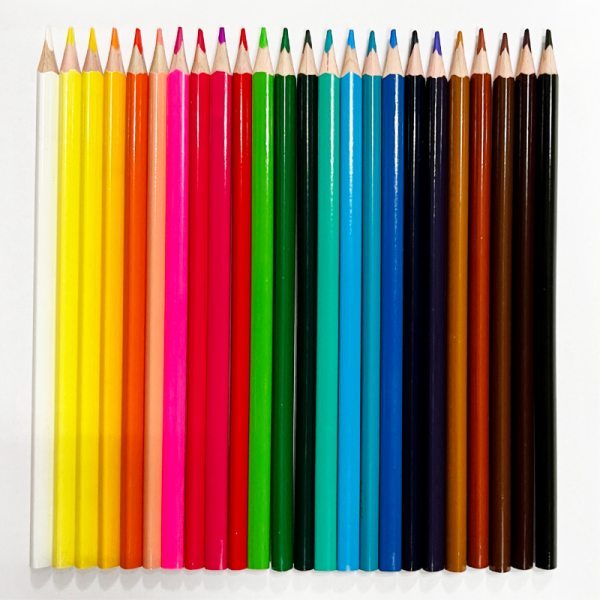 Best Price 7 Inch Long 24PCS Professional Colorful Drawing Tools Wooden Triangle Color Pencil