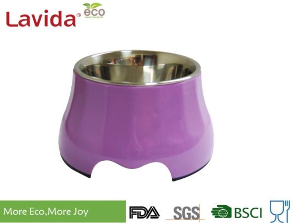High End Latest Design Melamine Pet Bowl , Round Shape Stainless Steel Pet Bowls