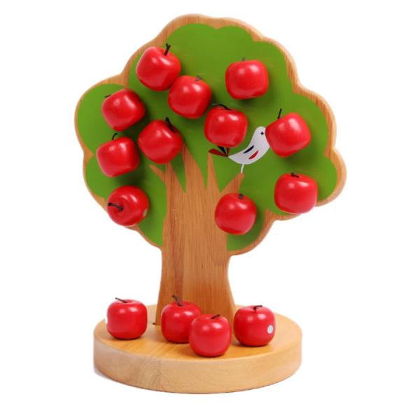 Игрушки младенца Montessori яблони деревянные для детей комплектуют плод воспитательный
