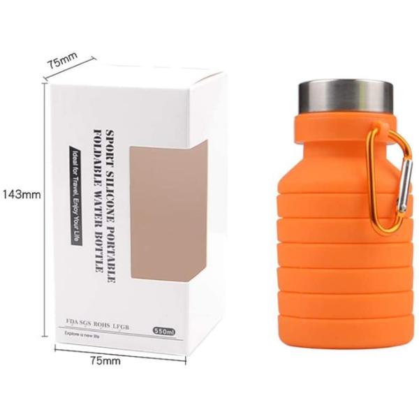 Stocked Portable Silicone Sports Bottle for Travel Gym Camping Leak Proof and Foldable