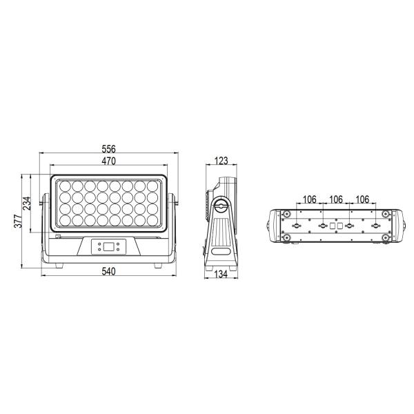 960W DMX512 светодиодный этапный свет IP65 водонепроницаемый 15°/45°/60°