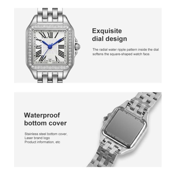 L'Onde Carrée: Women's Luxury Square Quartz Watch