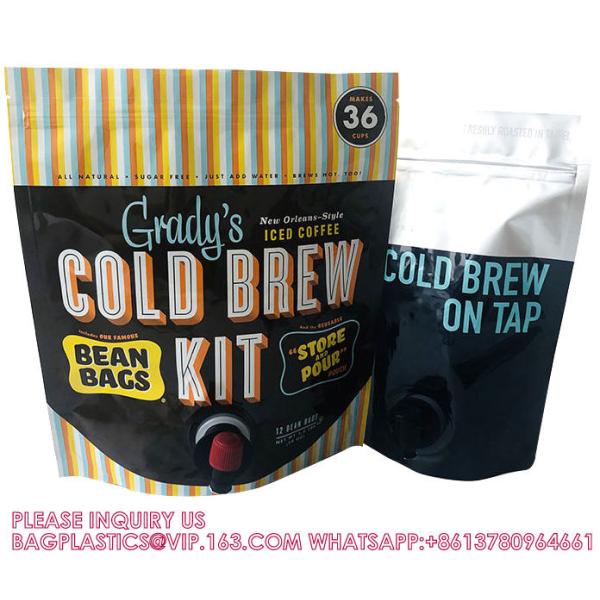 Sustainable, Recyclable, Eco 1.5L 2L 3L 5L 10L Coffee Drinks Water Liquid Stand Up Double Valve Pouch Bag