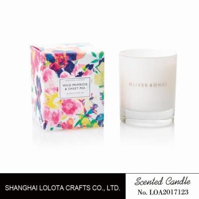 Home Decor Small Scented Candles , Glass Jar Scented Candles Colorful Printed