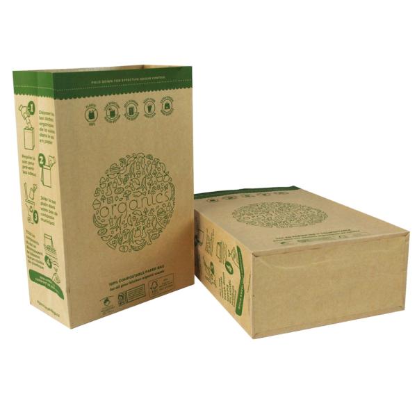 Impresión en grabado Bolsas de papel kraft marrón para embalaje de basura de cocina en la industria