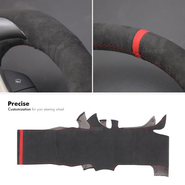 Custom Hand Stitching Durable High Quality Athsuede Steering Wheel Cover for Chevrolet Corvette C7 2015 2016 2017 2018 2019 2020